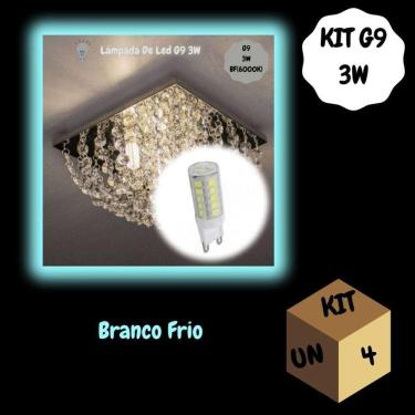 Imagem de Kit 4 Lâmpadas de Led G9 3w Branco Frio(6000K) P/ Lustres e Arandelas