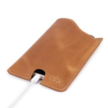 Imagem de Bainha Porta Celular Rústica 100% Couro Legítimo Saca Rápido (Marrom Claro)
