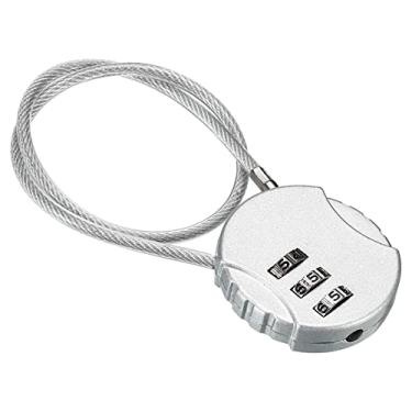 Imagem de PATIKIL Cadeado com combinação de 30,5 cm, cadeado à prova d'água de 3 dígitos com corda de arame para bagagem, academia, cerca, caixa de ferramentas, mochila, prata