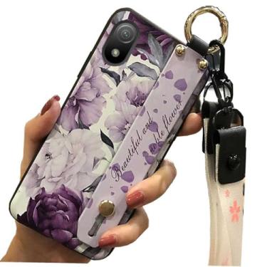 Imagem de Capa de telefone traseira de silicone em gel TPU com estampa de flor roxa para Sony Xperia All Series (Sony Xperia Ace III)