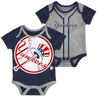 Imagem de Outerstuff MLB recém-nascido e infantil 0-24 meses 2 peças gráfico de equipe body (New York Yankees, 0/3 meses)