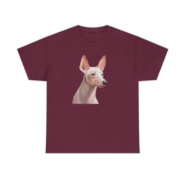 Imagem de Xoloitzcuintli Camiseta unissex de algodão pesado "Mexican Hairless", Marrom, G