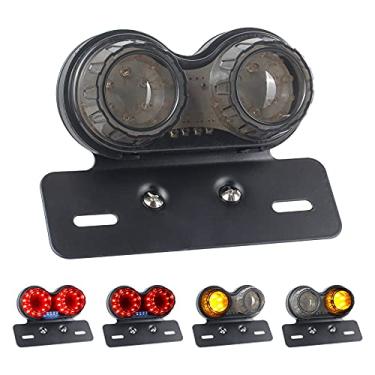 Imagem de NTHREEAUTO Luz traseira de LED para motocicleta, sinais de seta integrados, luzes de placa de carro, lanterna traseira universal compatível com Honda Kawasaki Yamaha Suzuki Bobber Cruiser Chopper Cafe
