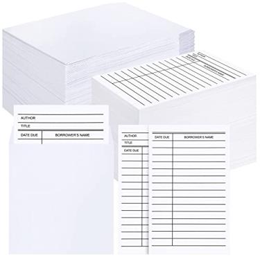Imagem de Ireer 500 bolsos para cartões de biblioteca, bolsos para livros, cartões autoadesivos de data de vencimento para caixas de livros, Cds, DVDs, materiais de sala de aula (branco)