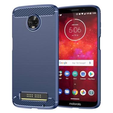 Imagem de Capas para Moto Z3 Play.Caso básico,Botão de pressão flexível / 360 ° Proteção completa,Anti-fingerpirnts