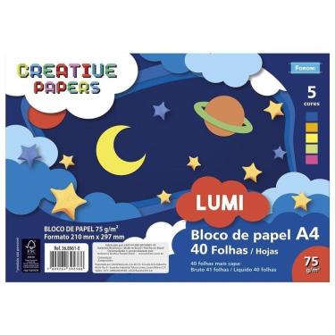 Imagem de Bloco De Papel Tilipaper A4 Creative Papers Lumi 75g 40 Folhas Foroni