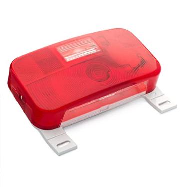 Imagem de Lumitronics Montagem em superfície vermelha para parada/virada/cauda – Suporte de licença/luz para trailer, trailer, camper, 5ª roda e motorhomes (Branco)