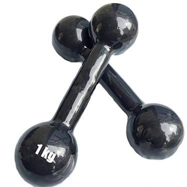 Imagem de Par de Halteres Bola (cotonete) Ahead Sports Preto 1kg