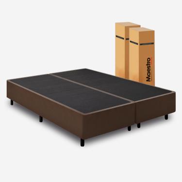 Imagem de Cama Box King Desmontável (na caixa) 193x203x40m - Maestro Colchões cor: Marrom Suede