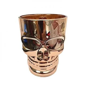 Imagem de Lyor CANECA PARA CHOPP E CERVEJA DE VIDRO CAVEIRA ROCK STYLE 510ml ROSÉ