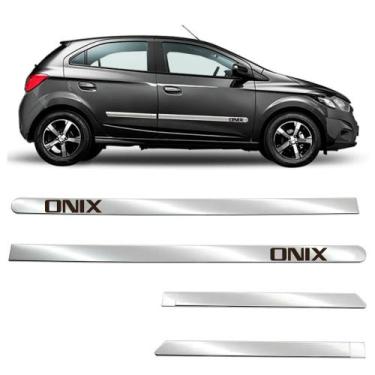 Imagem de Kit Friso Lateral Personalizado Largo Cromado Onix 2012 a 2023 4 Porta