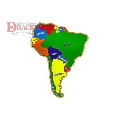 Imagem de Mapa da América do Sul Quebra-Cabeça, Educativo, Países e Capitais - D
