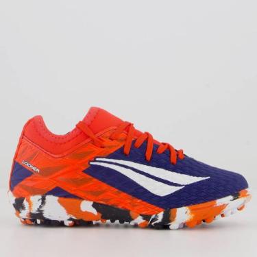 Imagem de Chuteira Penalty RX Locker Y-3 Society Juvenil Vermelho e Marinho, 36