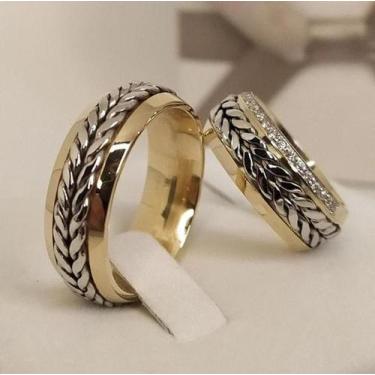Imagem de Par alianças de Casamento Ouro 18k Bodas de ouro - Sheju Joias