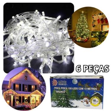 Imagem de Kit 6 Pisca Pisca Led Natal 100 Led 10 Metros 8 Funções - Majestic