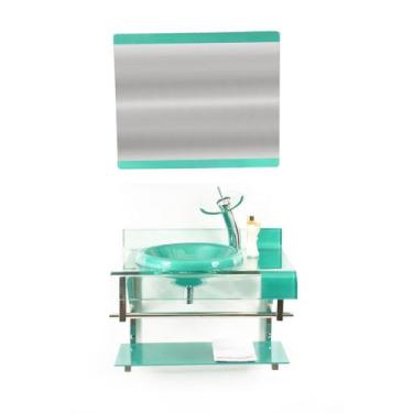 Imagem de Gabinete Vidro Banheiro Estilo Choppin Inox Cores - Cubas e Gabinetes,