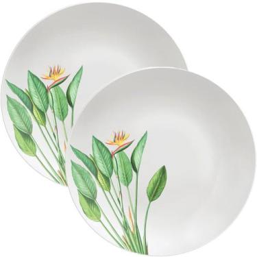 Imagem de Kit Jogo De Prato Raso Jantar 2 Pessoas 2Pçs Graziela 25cm - Genérico