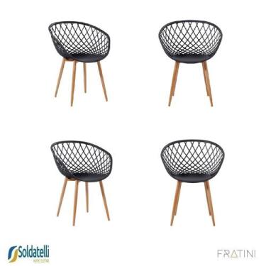 Imagem de Kit 4 Cadeiras Mônaco PP Várias Cores - Fratini, Preto