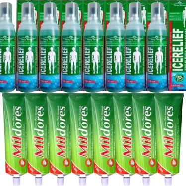Imagem de Revenda Atacado 8 Spray Para Massagem Icerelief + 8 Pomada Massageador
