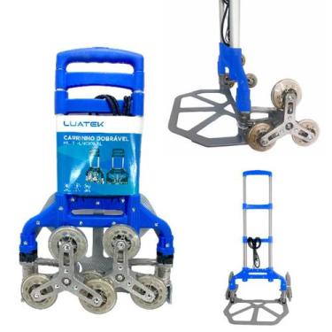 Imagem de Carrinho Dobrável Multifuncional Carga Suporta 70kg Alumínio - Luatek,