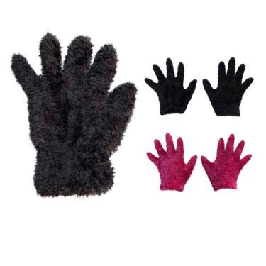Imagem de Kit 02 Par Luva Infantil Juvenil KIDS Pelinho Lã Pelúcia Inverno Moda 