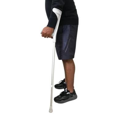 Imagem de Muleta Canadense Regulável Alo até 130Kg - Unidade, Cinza, MC: 92cm a 