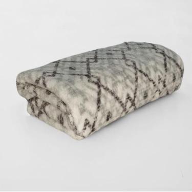 Imagem de Manta Casal Microfibra Estampada Celta - CORTTEX, Branco/Cinza