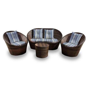 Imagem de Conjunto de Sofá Fibra Sintética Bola - 1 Sofá 2 L + 2 Poltronas + 1 M