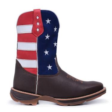 Imagem de Bota Texana Cano Longo Country Sola Borracha Bico Quadrado Masculina -