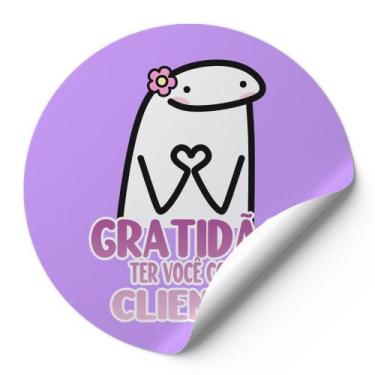 Imagem de 120 Etiquetas Auto Colante Adesivos Redondos Gratidão Ter Você Como Cl