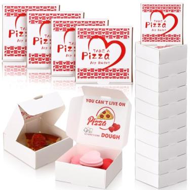 Imagem de Cunno 60 minicaixa de pizza quadrada de papelão com adesivo para celebrações, lembrancinhas, aniversários, dia dos namorados, casamentos (Dia dos Namorados)