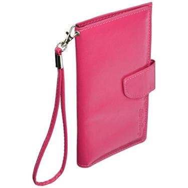 Imagem de MaryJane Capa carteira de couro rosa para Samsung Galaxy S5 G900 N9002/Sony Xperia Z2/LG Optimus F6 - Embalagem de varejo - Rosa