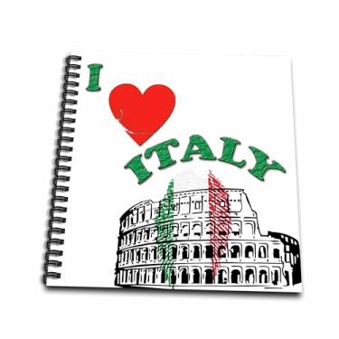 Imagem de 3dRose db_216438_2 I Love Italy Colosseum in Roma, livro de memórias popular, 30,48 cm x 30,48 cm