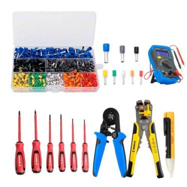 Imagem de Kit Eletricista Completo Conjunto Profissional Alicate Terminal Conect