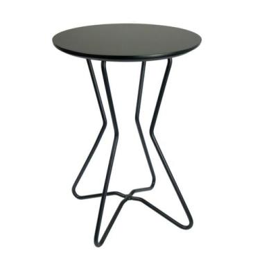 Imagem de Banco Baixo Saturno com Pés de Metal - Preto - Decorise