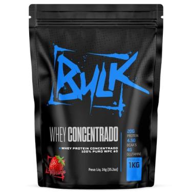 Imagem de Whey Protein Concentrado 100% Puro 1kg Bulk Nutrition, Morango