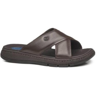 Imagem de Chinelo Pegada 134306 Dubai Couro Amortech, Marrom, 40
