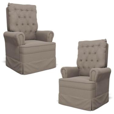 Imagem de Kit 02 Poltronas de Amamentação e Descanso Com Balanço Laís G05 Veludo
