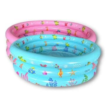 Imagem de Piscina Inflável Redonda 3 Anéis 100 Litros Crianças Summer - Wellmix,