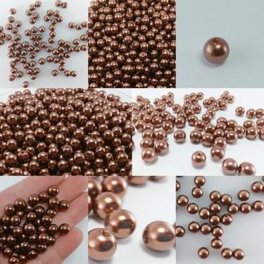 Imagem de 100 peças pérola 8 mm p/ colar, pulseiras, chinelos, brincos e artesan