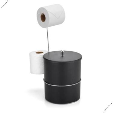 Imagem de Suporte de chao  para papel  higienico e lixeira  cromado - Arthi