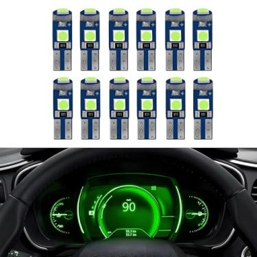 Imagem de PACLVIO Lâmpadas LED T5 de 12 peças, luzes interiores automotivas, lâmpada de alta luminosidade 3SMD 3030, lâmpada LED 74 73 37 2721 12 volts para painel de painel de medidor de carro, indicador de