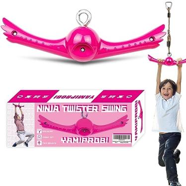 Imagem de YAMIPROBI Conjunto de giros Ninja-Twister Swing: Acessórios Slackline - Alça de 360° Twist-Spin Flips Toy Ativar Ninja Powers - Acessórios Ninja Warrior - Brinquedos Ninja para crianças para quintal