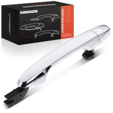 Imagem de A-Premium Maçaneta externa dianteira esquerda do lado do motorista com fechadura compatível com Honda CR-V CRV 2012-2016, Civic 2012-2015, sem entrada passiva, cromada, substituição #