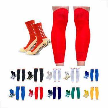 Imagem de Kit Meia Antiderrapante Esportiva + Canelito Meiao Cortado 38 ao 43 - 