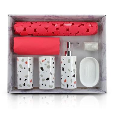 Imagem de Kit Banheiro acessórios 7 Peças Jacki Design Vermelho