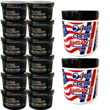 Imagem de Kit 2 Alisante Americano 500g Juca + 12 Gel Long Barber 300g - Juca Me