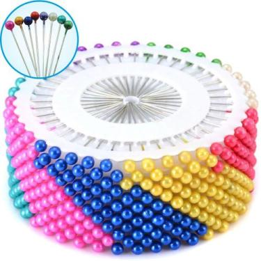 Imagem de Alfinetes Cabeça Bola Coloridos Patchwork Costura 960 Peças - Evolvere