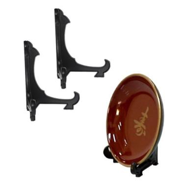 Imagem de Kit 2 Peças Suporte Para Pratos e Azulejos Preto 15cm - AC
