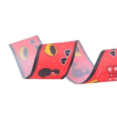 Imagem de Fita de Cetim Estampa Minnie - Vermelho/Preto/Amarelo - 6,3x1000cm  - 
